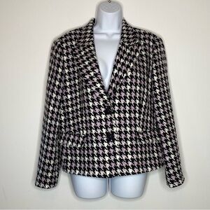 Sag Harbor Petite Lavender Houndstooth Blazer